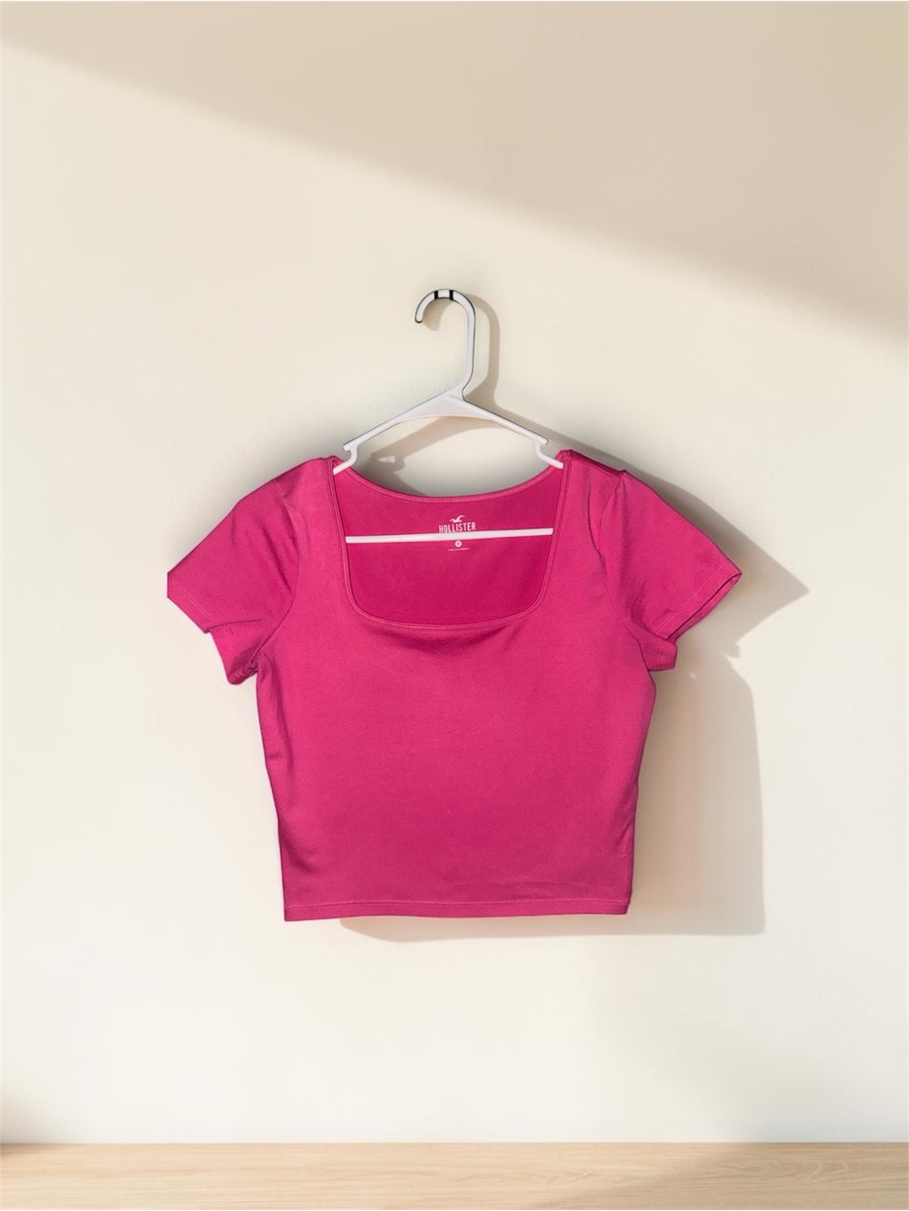 Hollister Fuchsia Square-Neck Crop Top